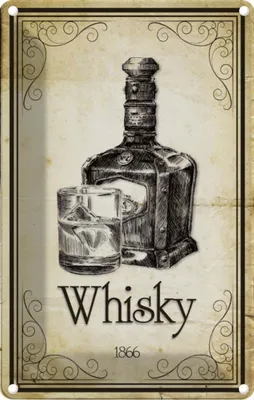 Produktbild von vianmo Blechschild 30x20 cm Alkohol 1866 Whisky Essen Trinken Bar Club