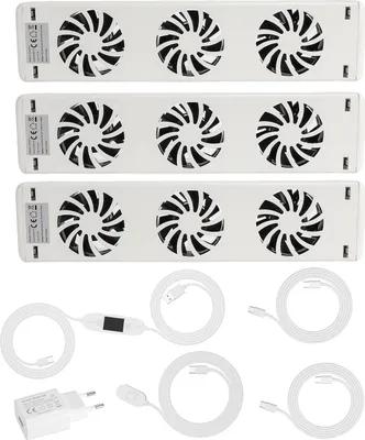 Obrázek produktu pro Bettizia radiátorový posilovač trojitá sada Tři otvory pro vítr - nastavitelná teplota Vhodné pro ventilátor radiátoru o délce 150 cm