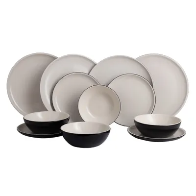 Zdjęcie produktu dla Komplet naczyń ceramicznych dla 4 osób Vintage Cuisine Czarny