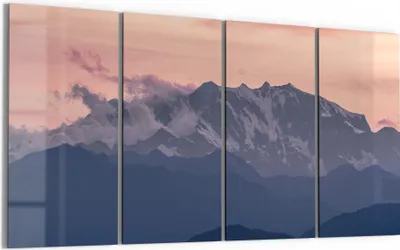 Produktbild von DEQORI Glasbild Echtglas 4x30x60 cm 'Alpenabendglanz' Wandbilder XXL groß
