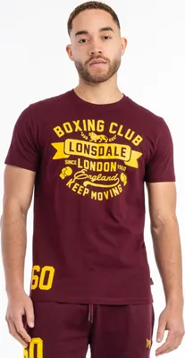 Image de T-shirt homme coupe régulière GRUTING Oxblood/Yellow XL Lonsdale