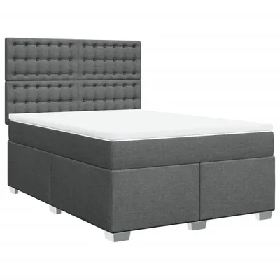 Produktbild von vidaXL Boxspringbett mit Matratze Dunkelgrau 140x200 cm Stoff
