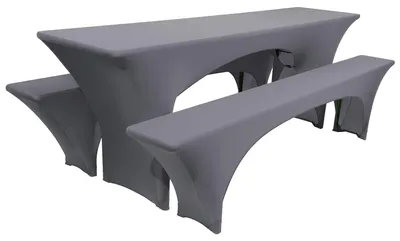 Produktbild von Beautissu Edles Stretchhussen Set 3tlg. Victoria, 220x50cm, Anthrazit