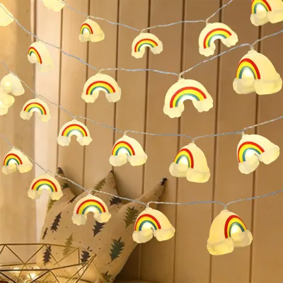 Regenbogen Lichterkette 3 m 20 LEDs batteriebetrieben Warmweiß