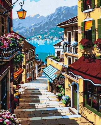Zdjęcie produktu dla Obraz według numerów SUNNY RIVIERA, na ramie, 40x50cm, 801023906