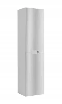 Image de RODAN | Armoire de salle de bain suspendue - 136 cm - Blanc - MDF - avec portes - Etroit - Moderne - avec Softclose