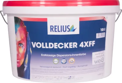 Produktbild von Relius Volldecker 4xff weiß 10 Liter - Hervorragend deckende und hoch ergiebige Dispersions-Innenfarbe
