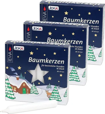 Produktbild von 3 x EWA/JEKA - Baumkerzen 16 / 250 - Weiss