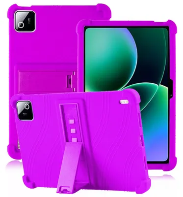 Produktbild von Tablet Hülle für Xiaomi Pad 7/Xiaomi Pad 7 Pro 11,2", Stoßfeste Weiches Silikon Schutzhülle mit Standfunktion Lila