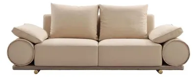Produktbild von Modern Sofa 3 Sitzer Weiß farbe Designer Polstersofa in Wohnzimmer neu