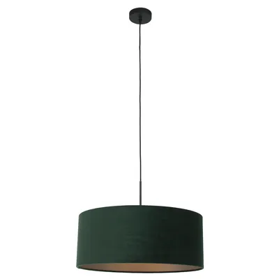 Produktbild von Steinhauer Pendelleuchte Sparkled Light 1-flammig Matt Schwarz / grüner Schirm 50x50cm