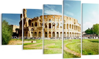 Produktbild von Bild auf Leinwand - Leinwandbild - Archäologie Architektur Italien Kolosseum - 100x60cm - Wand Bild - Wanddeko - Leinwanddruck - Bilder - Kunstdruck - Leinwand bilder - Wandkunst - EG100x60-2685