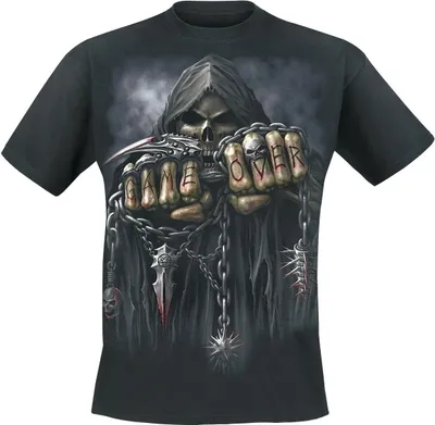 Produktbild von Spiral T-Shirt Herren Game Over schwarz Gothic, Horror 100% Baumwolle XL