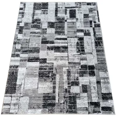 Image de Tapis 200x290 cm DEMIAN à motif patchwork - gris/blanc