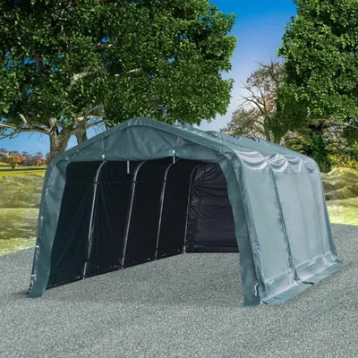 Obrázek produktu pro Mobilní přístřešek pro zvířata PVC 550 g/m² 3,3x6,4m tm. zelený