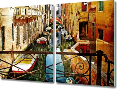Produktbild von Coloray Kochplattenabdeckung Herdabdeckplatte 2x40x52 cm Hackbrett Schneidebrett Küchenbrett - Stadt Boote