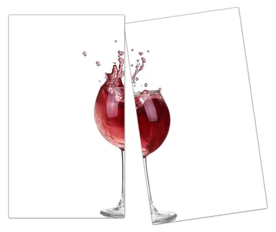 Produktbild von Spritzschutz Herdabdeckplatte Schneidebrett aus Glas Rotweinspritzer 2-Teilig (60x52cm)