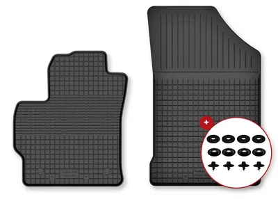Image de Tapis avant en caoutchouc pour Toyota Corolla E21 depuis 2019 (break/berline) – 2 pièces, noirs, semi-universels – Wielganizator