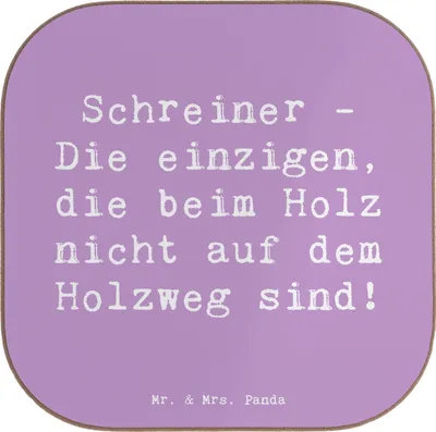 Produktbild von Mr. & Mrs. Panda Untersetzer für Gläser Spruch Schreiner Handwerk - Lavendeltraum - Geschenk, Getränkeuntersetzer, gläseruntersetzer, Berufspassion, Tassen, Beruf, Glas