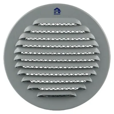 Image de Grille ronde 435R 100mm aluminium gris - RENSON - 17471
