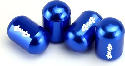 Produktbild von 4er Set Aluminium Ventilkappen für Auto Motorad Fahrrad Roller Radventilkappen, Farbe:Blau