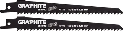 Produktbild von GRAPHITE Säbelsägeblätter HCS, 150 x 19 x 1.25 mm, 6TPI, 2 Stück