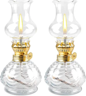 Immagine prodotto di Lampade a petrolio, 2 pezzi, lampade in vetro, lanterne a petrolio, lanterne da esterno, lampade a petrolio vintage per interni, casa, giardino, campeggio