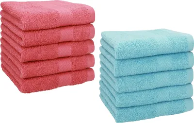 Produktbild von Betz 10 Stück Seiftücher 30x30 cm PREMIUM 100% Baumwolle Farbe: himbeere und ocean