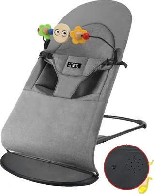 Produktbild von Baby Schaukelstuhl, weicher Stoff, leicht und tragbar, TT001-Grau
