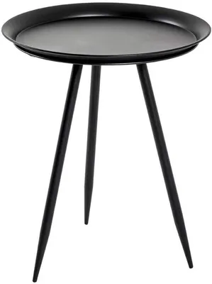 Productafbeelding van Unyqoos® Moderne, ronde bijzettafel in zwart, diameter 44 cm, hoogte 54 cm – gelakt metaal, stabiele constructie (draagvermogen tot 8 kg)