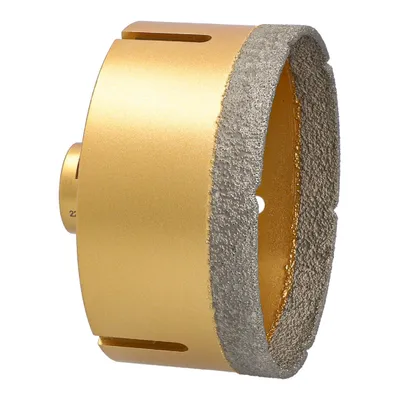 Produktbild von Diamantbohrkrone Ø 120 mm Winkelschleifer M14-Aufnahme Fliesen Feinsteinzeug Marmor Granit Keramikfliesen Steinzeug Kunststoff Tonrohr Klinkerriemchen Diamantbohrer Fliesenbohrer Trockenbohrer