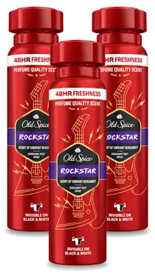 Zdjęcie produktu dla 3 sztuki dezodorantu w sprayu Old Spice Rockstar, 150 ml - zestaw ekonomiczny