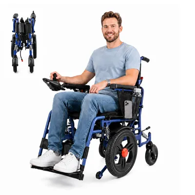 Produktbild von Elektrorollstuhl Elektrischer Rollstuhl faltbar mit 288Wh Akku und 360 Grad Joystick Zwei 250W Motoren und sechs einstellbare Federn für Ihren Alltag