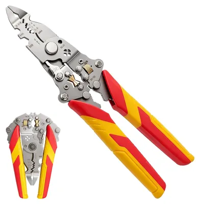 Immagine prodotto di Pinza spelafili 9 in 1 - Pinza crimpatrice - Tagliacavi - 0,5-10 mm² - Pieghevole