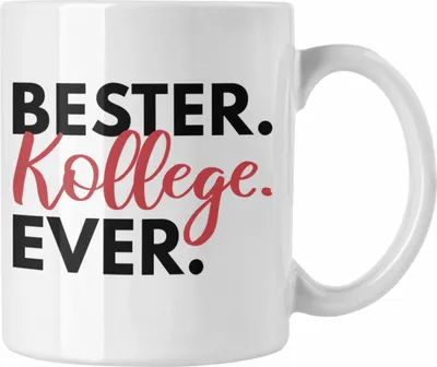 Produktbild von Trendation - Bester Kollege Tasse Geschenk Lieblingskollege Abschiedsgeschenk Kaffeetasse Kollegen Büro (Weiß)
