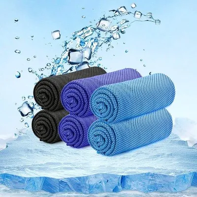 Obrázek produktu pro Sada chladících ručníků Ibenzoa® (6 kusů) – rozměry 100 x 30 cm, savý textil s chladivým efektem odpařováním, vhodný pro sport, outdoorové aktivity a běžné použití