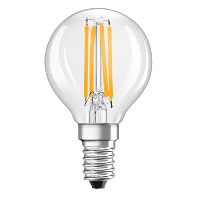 Produktbild von LEDV LED Tropfen 4-40W/827 470lm E14 Filament klar 300° EEK E