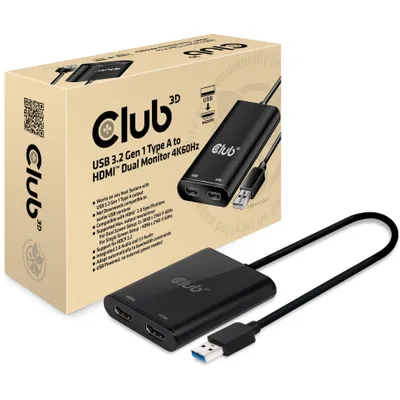 Productafbeelding van Club 3D SenseVision - Externe videokaart - USB 3.1 Gen 1 - 2 x HDMI