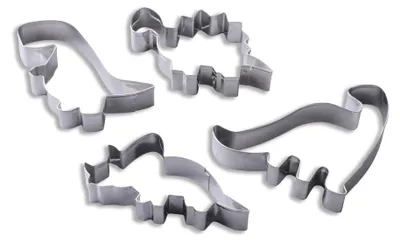 Produktbild von Zenker Dinosaurier Ausstecher-Set 4-tlg, Edelstahl Perfekt für Kekse & Fondant, Spülmaschinengeeignet
