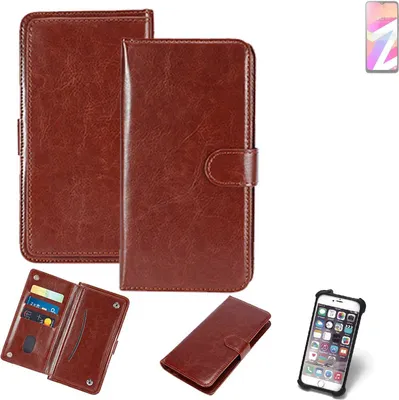 Produktbild von K-S-Trade 360° Hülle kompatibel mit Lava Z3 braun Kunstleder Case BookCase WalletCase Kunstlederederhülle Handyhülle, Rundumschutz Bumper (1x)