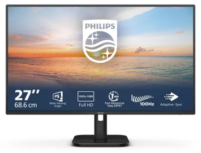 Zdjęcie produktu dla Philips 1000 series 27E1N1100A/00, 68,6 cm (27"), 1920 x 1080 px, Full HD, LCD, 4 ms, Czarny