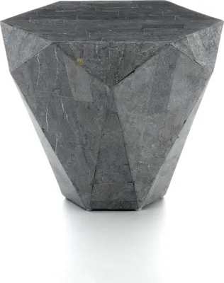 Zdjęcie produktu dla Diament mały - Stolik boczny (60 x 60 x 50h) z szarego kamienia kopalnego