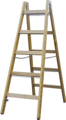 Produktbild von Stabilo Sprossen-Doppelleiter Holz 2 x 5 Sprossen