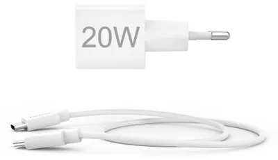 Image de Hama - Adaptateur secteur - Mini-chargeur, avec câble de charge USB-C, 1m - 20 Watt - PD, QC 2,0, QC 3,0 (24 pin USB-C) - blanc (00201675)