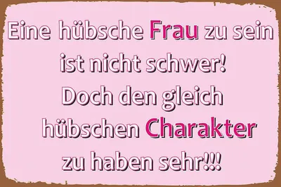 Produktbild von vianmo Holzschild 12x18 cm hübsche Frau hübschen Charakter