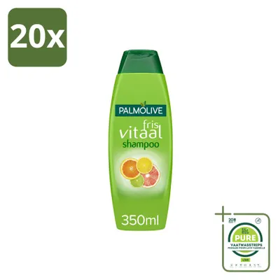 Productafbeelding van 20 x Palmolive Fris Vitaal Shampoo - Citrus - 350 ml - Grote verpakking - 20 stuks