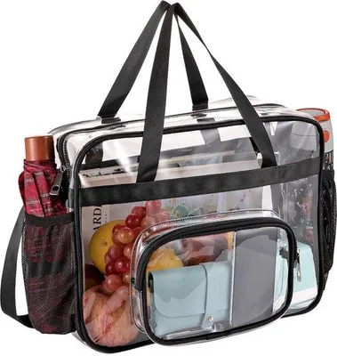 Immagine prodotto di Borsa sportiva trasparente Unyqoos® – omologata per gli stadi, borsa da viaggio trasparente per uomo e donna, facile da pulire e versatile