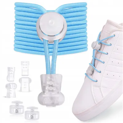 Produktbild von Sulpo Schnürsenkel ohne Binden mit Clips Blau 100 cm