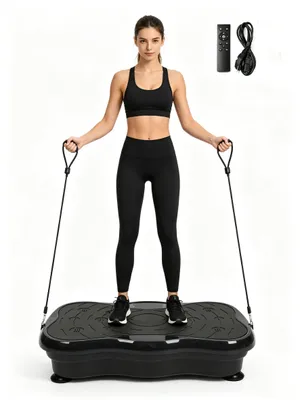 Produktbild von Vibrationsplatte Bluetooth LCD Fitness Abnehmen Fitnessgeräte Oszillierende Trainingsplattform.Schwarz