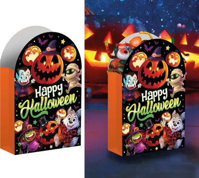Produktbild von Halloween Süßigkeiten Taschen Monster Design Vampir Kürbis Mumie Wolf 35x20cm Fröhliches Gruselabenteuer Party Deko Halloween Motive, Farbe: Mehrfarbig